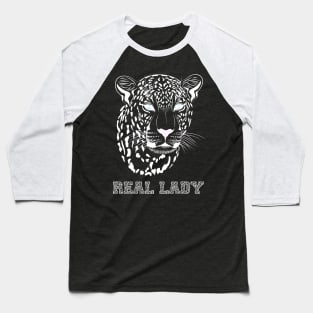 Funny T-Shirt Leopard Real Lady Baseball T-Shirt